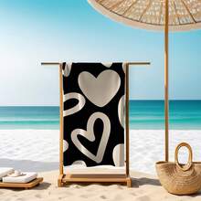 Extra Large Quick-Drying Super Soft Microfiber Beach Towel - Lightweight, Highly Absorbent, Fashionable Dollar Bill Design - Suitable For Pool, Beach And Travel - Machine Washable, Beach Towel, Beach Essentials, Beach Accessories, Pool Float - Black+Pink - View 3