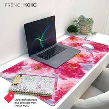 French KOKO Desk, Large Desk Pad Large Mouse Pad Cute Desk Accessories Home Office Essentials XL Desk Desk Pad Keyboard Mouse Desk Pads On Top Of Desks Computer Pink Floral Women Girls - 費城特輯 - 查看 10