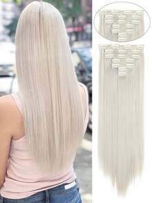 7pcs/Set Straight Hair Extensions, Suitable For Everyday Wear