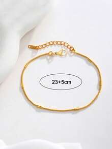 1 件不锈钢极细链条脚链女士海滩度假风格珠宝