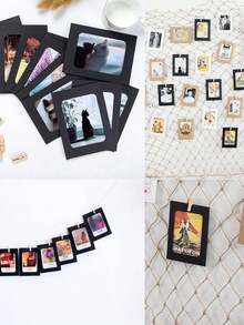 21 pièces (set) Cadres photo en papier, guirlande de pinces de cadre photo en papier vif - cadres photo en papier kraft à suspendre pour afficher des photos de 10 x 15 cm, présentoirs photo en carton DIY avec pinces et ficelles, décorations DIY faciles pour anniversaire, mariage, anniversaire, baby shower - joli bannière d'anniversaire, cadeau fête des mères, faveurs de fête, baby shower