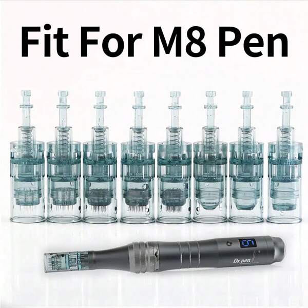 10 件 Dr Pen M8 / M7S 微针墨盒套装适用于 Dr. Pen - 包括 11 针 / 16 针 / 24 针 / 36 针 / 42 针 / 圆形纳米 / 3D 纳米 / 5D 纳米针 (0.25 毫米) - MTS 微针替换墨盒纳米针礼物送给妈妈在母亲节
