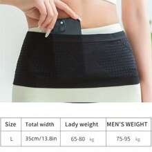 1pc Stealth Invisible Sports Waist Bag, Breathable With Diamond Pattern, Non-Shake Elastic Belt For Running & Fitness, Ideal For Hiking - Black, Fitness Waist Bag|Sleek Athletic Look|Lightweight Waist Pack, Gym Bag