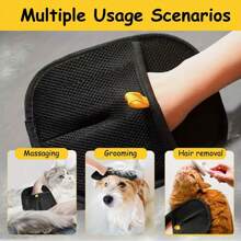 1/2pcs Reusable Pet Grooming Gloves, Lint Brush And Remover For Dog And Cat, Pet Hair Removal Brush And Roller, Pet Cleaning And Grooming Supplies (1 Piece, 2 Pieces)