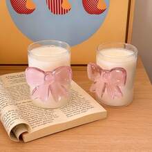 Glass Cup Pink Butterfly Girl Net Celebrity Style Personality Glass Juice Cold Drink Cup, Milk Tea Cup Big Butterfly Cup - 無色 - 查看 4