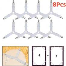 4/8pcs Sheet Holder Strap Sheet Holder Sheet Holder Buckle - Adjustable Elastic Sheet Holder For Wrinkled Sheets - White - View 12