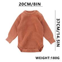 1pc Thick White And Pink Embroidered Name Knit Long Sleeve Sweater & Pompom Decor Beanie Hat, Newborn Baby Gift For Girls And Boys, Autumn/Winter