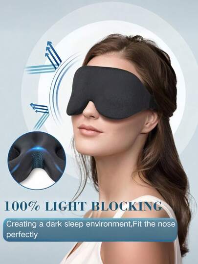 3D Sleep Mask With Ear Plugs For Men Women, Blackout Night Mask To Block Light, Soft Breathable Eye Cover For Travel Office Naps, Unisex Blindfold For Better Sleep, Fashionable Back To School Essentials, Perfect Gift For Colleagues Friends, Cozy Sleeping Mask For Bedroom Airplane, Must-Have Travel Accessories