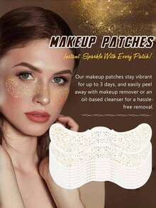 6pcs Shiny Silver Freckle Stickers, Waterproof, Suitable For Women, Can Be Used As Face Tattoos For Dance, Music Party Makeup