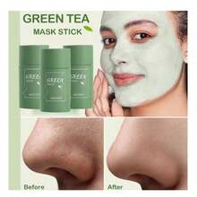 3 Pcs Clay Mask Cleanser, Pore Minimizing, Blackhead Care, Sebum Control, Exfoliation, Vegan, Face Wash, Sensitive Skin, Korean Skincare 4.05 Fl.Oz - Green - View 3