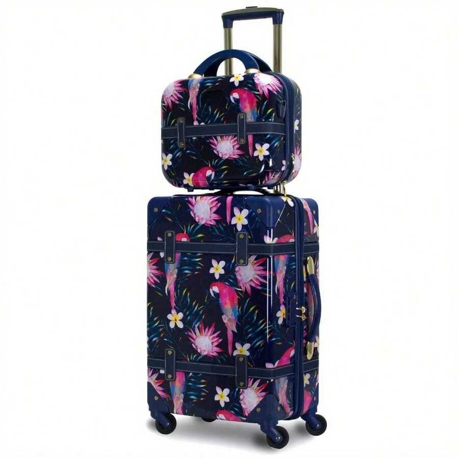 2 - Piece Hardside Carry - On Spinner Luggage Set, Parrot, Suitable For Travel