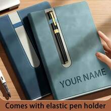Personalized A5 Notebook With Elastic Pen Holder - Custom Name & Phone Number, Soft PU Leather Journal - Perfect For Meeting Notes & Journals, Ideal Gift For Birthdays, Christmas, Valentine's Day, Journaling | Stylish Elastic Closure | Durable Journal, Notebooks And Journals,For School Supplies,Back To School