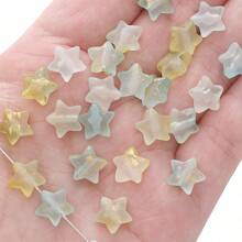 50 piezas Cuentas de estrella de acrílico elegantes, acabado brillante y mate, colores surtidos, adecuadas para hacer joyas DIY, pulseras y collares