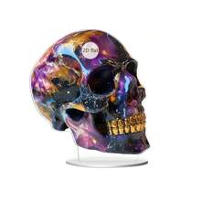 Halloween Skull Decor 2D Flat Acrylic Skeleton Head Decorations Tabletop Ornaments For Home Holiday Party