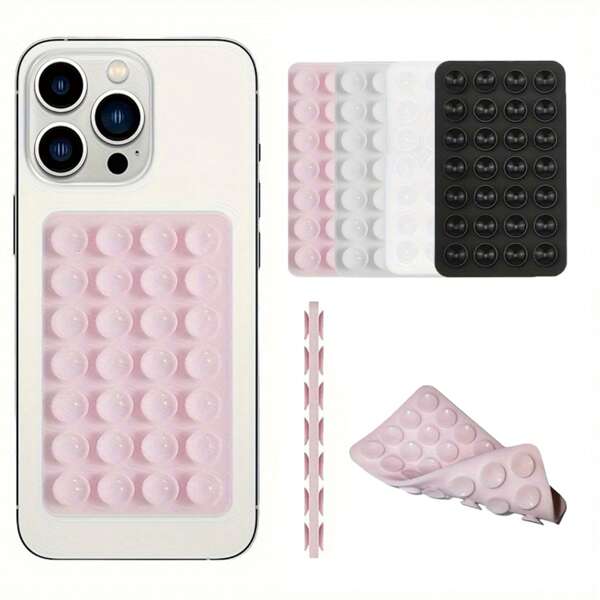Silicone Suction Cup Phone Holder, 28 Independent Suction Cups Reusable Double-Sided Stand, Suitable For Makeup, Fitness, Shower, Car And Kitchen Use Compatible With IPhone, Android Phone, Gift For Birthday, Family, Friends Phone Stand, Phone Accessories
