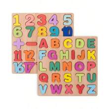 Un nuevo conjunto de juguetes de rompecabezas de madera para niños, que incluye números y letras, juguete educativo, como regalo para niños, manta con números y alfabeto, bloques de rompecabezas con ABC, alfabeto de madera, alfabeto árabe, micrófono para niños