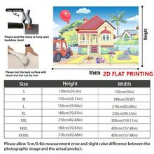 1 件卡通房屋摄影背景蓝天卡车户外背景宠物派对装饰完美生日派对拍照亭横幅背景工作室道具