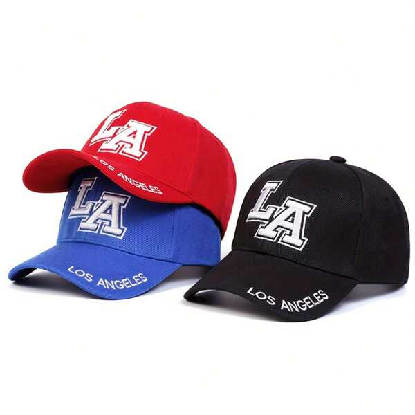 1pc Women's LA LOS ANGELES Embroidery Baseball Cap, Street Fashion Outdoor Sun Protection Casual Hat, Spring Autumn Travel Beach
