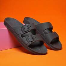 Chinelo BIRKEN Sandália Feminina Papete Versátil e Confortável fivelas - Preto - Visão 3