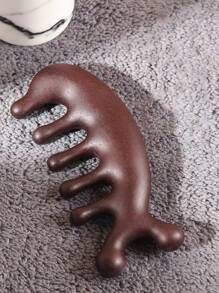1pc Massage Comb, Little Dolphin Meridian Massage Comb, Five-Tooth Wooden Therapy Comb