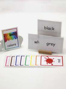 12pcs Colorful Identification Cards Educational Toys - Early Color Learning Cards, School Supplies, Stationery, Birthday, Toys
