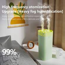 600mL Mini Air Humidifier Silent 7 Color Luminous Bonfire USB Dual Jet Essential Oil Aromatherapy Spray Purify Office Home Bedroom