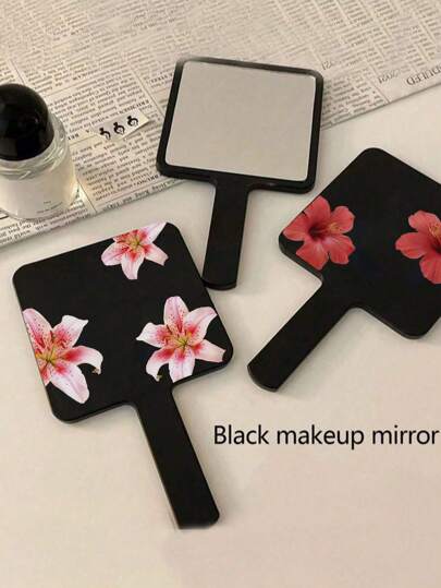 مرآة مكياج مربعة مطبوعة بالزهور، مرآة محمولة باليد للسفر لإجراء لمسات المكياج، هدية عيد ميلاد رائعة للعائلة والأصدقاء الإناث، مكياج، رخيصة، ديكور الغرفة، مرآة تجميل، سفر، غرفة النوم، اكسسوارات المكياج، مرآة، مرآة تجميل، مرآة صغيرة، مرآة مدمجة، مرآة صغيرة، مرآة يدوية