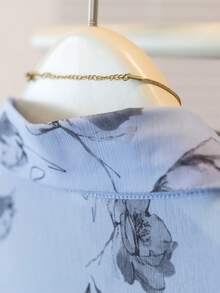 YUXIN 女式飘逸雪纺墨花衬衫，多色可选时尚休闲防晒衬衫，适合春夏季