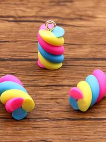 5 Stücke, 20mm digitale bunte Eiswaffel Anhänger. Geeignet für Frauen zum Herstellen von Ohrringen, Halsketten, Armbändern, Haarschmuck. Schlüsselanhänger-Charm. DIY Charm Anhänger. DIY Schmuckherstellung Zubehör.