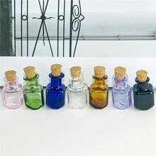 Mini Glass Colorful Bottles Rectangular Cute Bottles With Cork Stoppers Small Bottles Gift Small Jars Small Bottles Mixed 7 Colors - 7 Items - View 7