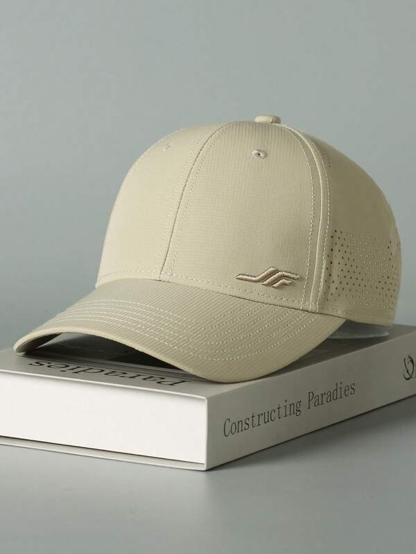 1pc Quick Dry Baseball Cap, Unisex, Fashionable Embroidery, Long Brim, Breathable, Suitable For Spring & Summer