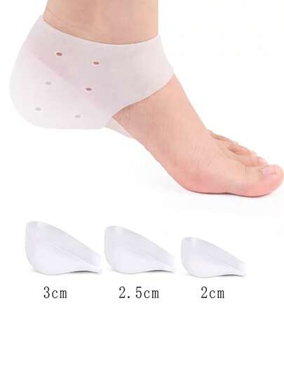 1 Pair Invisible Silicone Elastic Height Increase Shoe Insoles, For Men And Women, Foot Protection Hidden Lift Pads