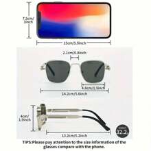 Gafas de moda elegantes y versátiles para la oficina y el transporte, con protección UV400 y estructura de metal cuadrada, ultraligeras