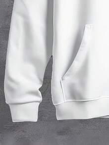 2pcs Men'S Casual Hooded Sweatsuit Set, Polyester Knit Fabric, Regular Fit, With Printed Design, Slight Stretch, For Spring/Fall Hoodie And Pants Combo - Multicolor - View 4