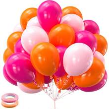 Kelfara Globos De Latex Rosa Y Naranja 60 Globos De Latex De 12 Pulgadas De Color Naranja Intenso Y Rosa Claro Con Cintas Para Cumpleaños Baby Shower Boda Graduacion Decoracion De Fiesta Tropical - RosaNaranja - View 1