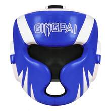 GINGPAI 青少年男孩女孩拳击护头，自由搏击泰拳跆拳道防护头盔，成人训练装备