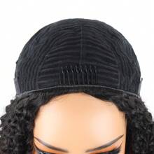 Kinky Curly Half Wig Human Hair 200% Density Wear Go Glueless Bob Wigs Human Hair Curly 3 In 1 Half Wigs For Women Drawstring Seamless Flip Headband Wig Beginner Friendly - Natural Black - View 5
