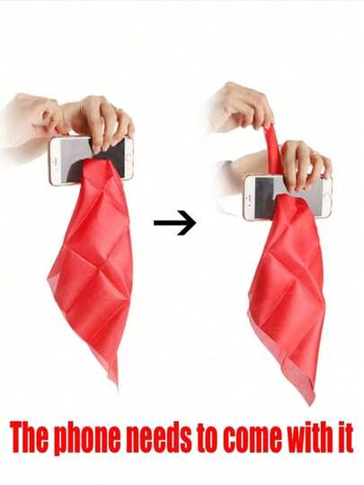 1pc Silk Scarf Through Phone Magic Trick Prop For Party Performance