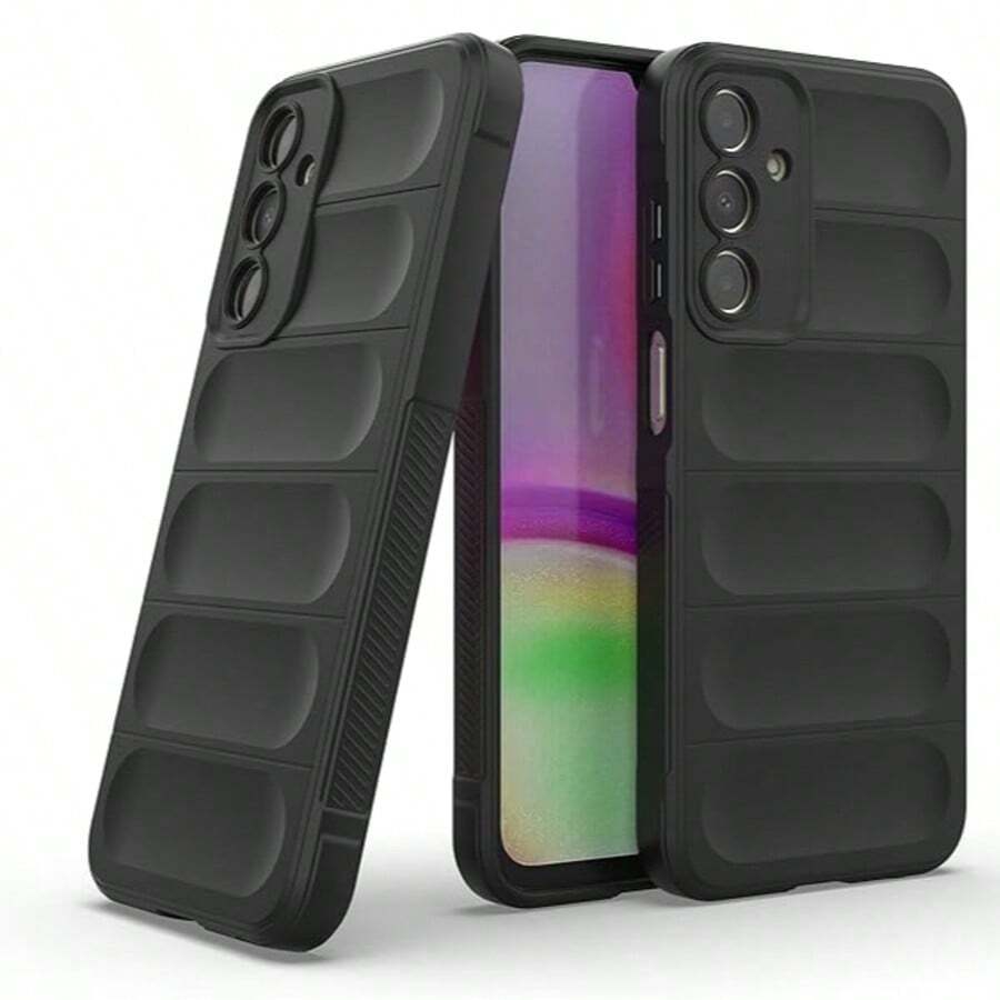 Funda puffer de silicón suave para teléfono celular - Negro - Ver 1