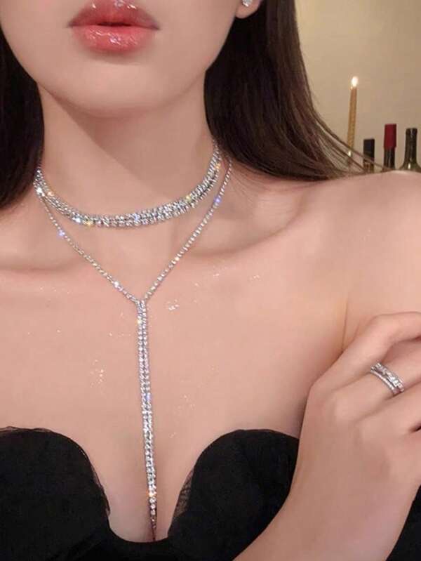 1pc Elegant Multilayer Necklace, Suitable For Any Occasion For Women