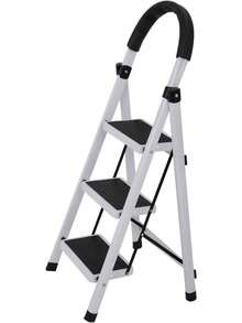 Escalera Plegable de 3 Pasos, Aluminio, Escalera para Interior y Exterior, Multifuncional y Portátil - 1 - Ver 1