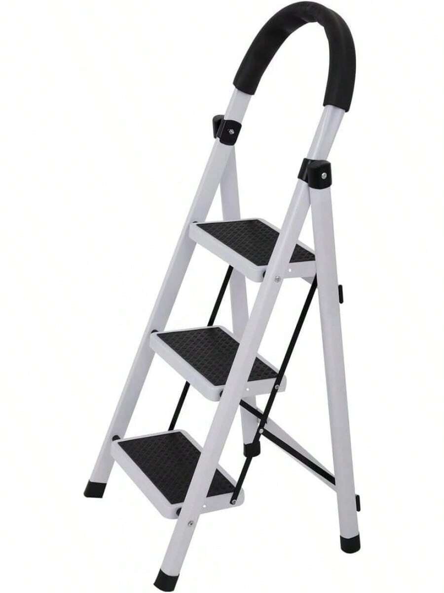 Escalera Plegable de 3 Pasos, Aluminio, Escalera para Interior y Exterior, Multifuncional y Portátil - 1 - Ver 1