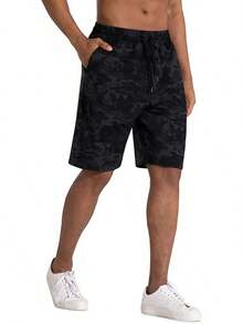 VN-Men's Plus Size ShortsVN-Men's Plus Size Shortsn's Lounge Shorts With P Poets Loose-Fit Jeey Shorts Running,Workout,Tining, Basketbashorts Menshorts Men - 黑灰色迷彩 - 查看 1