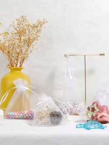 2000件/200件/20件糖果网眼抽绳礼品袋圣诞婚礼派对珠宝袋，抽绳纱袋，糖果袋，婚礼派对用品珠宝包装袋，日常珠宝包装 - 彩色 - 查看 5