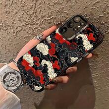 Una funda para teléfono decorada con nubes de la suerte al estilo japonés, adecuada para Samsung S25, S24, S23, S22, S21, S20 FE Ultra Plus, con una cubierta trasera mate a prueba de golpes, compatible con 4G y 5G. - Colores mixtos - Ver 3