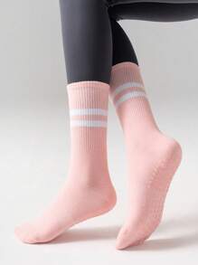 1/3/6 Pairs Pilates Socks With Grips For Women-Non-Slip, Yoga Socks For Ballet Dance,Barefoot Workout Pregnant Crew Socks