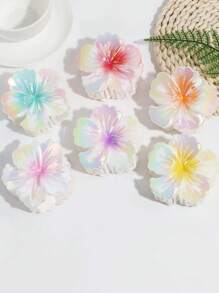 6/1 buc. Clame de păr colorate, crețe, cu gheare și plumeri, cu agrafe în formă de floare, pentru accesorii de păr la modă. Stil retro pentru doamne. Clame de păr laterale sau pe jumătate, potrivite pentru femei. Potrivite pentru purtare zilnică, petreceri, ținute de serviciu, călătorii, accesorii de coafură. Ornamente de păr pentru femei. Ziua Mamei, carnaval., Chestii școlare, facultate.