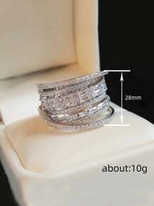 KMT 1 Stück luxuriöser weißer Zirkonia-Stein Ring für Frauen