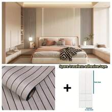 1 Roll 3D Foam Wallpaper - Self-Adhesive, Thickened Sxp Stripe Pattern For Ceilings, Partitions & Curved Indoor Spaces