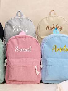 1 pieza Mochila infantil personalizada con bordado de nombre, regalo lindo para bebés para el Día del Niño - Multicolor - Ver 7